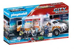 PLAYMOBIL CITY ACTION - AMBULANCE AVEC SECOURISTES ET BLESSÉ #70936